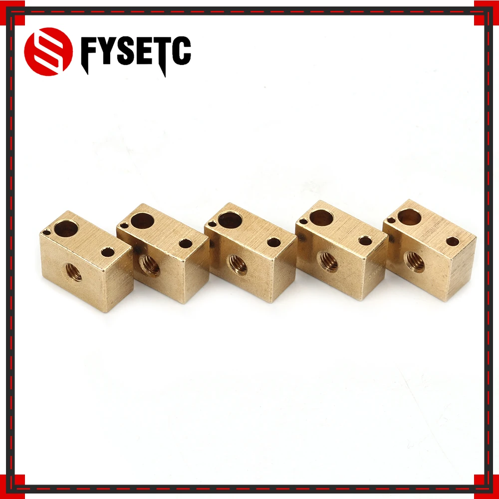 5pcs Copper Brass Heated Block For E3D Copper Hotend 3D Printer High Temperature Hardened Steel V6 Nozzles Titan Extruder
5pcs Copper Brass Heated Block For E3D Copper Hotend 3D Printer High Temperature Hardened Steel V6 Nozzles Titan Extruder