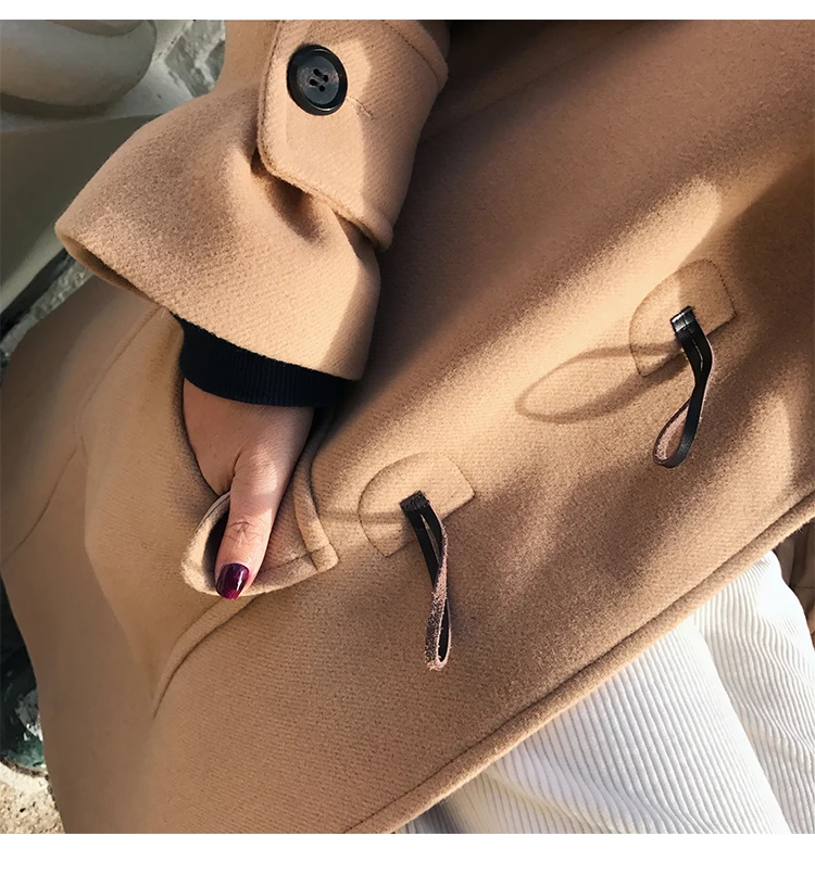 Women Hooded Horn Buckle Long Jacket Winter Fashion Coat Womens Long Section Woolen Coat 2021 Winter Coat Female Windbreaker
Women Hooded Horn Buckle Long Jacket Winter Fashion Coat Womens Long Section Woolen Coat 2021 Winter Coat Female Windbreaker