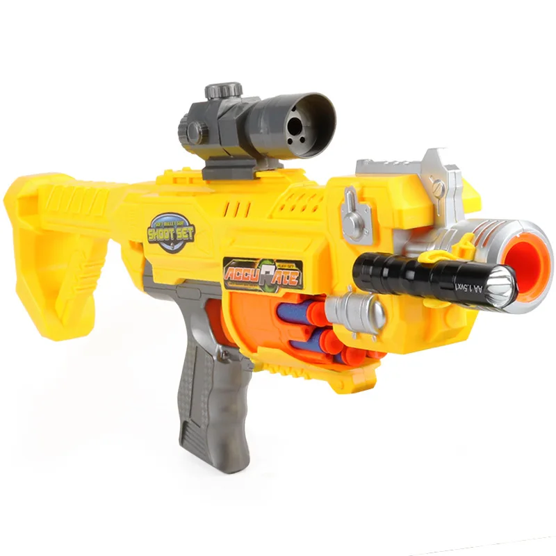 Фото Электрический пистолет с мягкими пулями пластиковый игрушечный инфракрасная