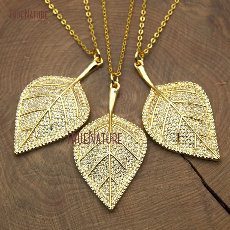 Pure Gold Color Finish Copper Necklace For Women Clear Zircon Pave Micro Leaf Plant Peace Charm Chains In 18 Inch NM10500
Pure Gold Color Finish Copper Necklace For Women Clear Zircon Pave Micro Leaf Plant Peace Charm Chains In 18 Inch NM10500