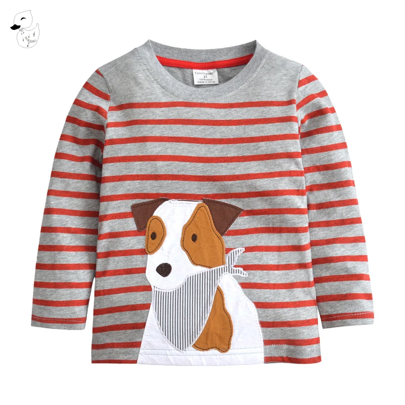 BINIDUCKLING Toddler Boy Sweatshirt Stripe Kids T-shirts 100% Cotton Cartoon Dog Appliques Top Long Sleeve Child Clothing
BINIDUCKLING Toddler Boy Sweatshirt Stripe Kids T-shirts 100% Cotton Cartoon Dog Appliques Top Long Sleeve Child Clothing
