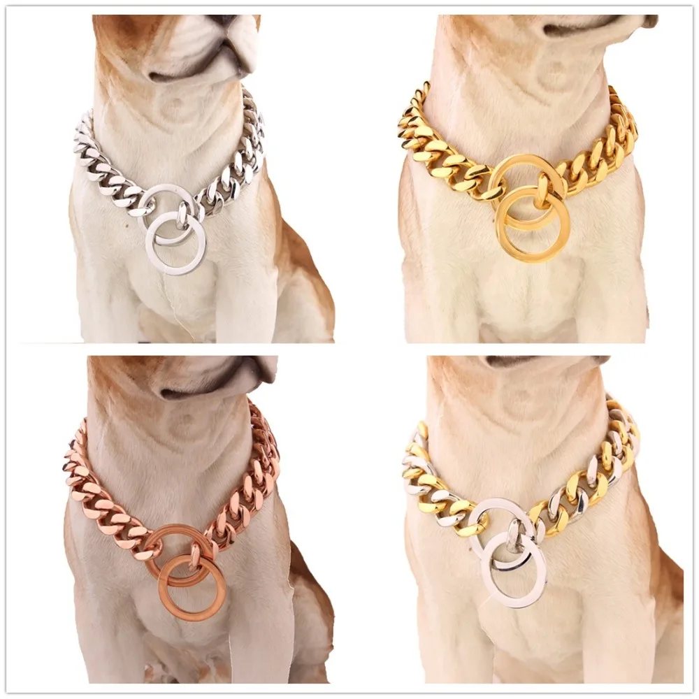 10/12/15MM Stainless Steel Silver Color/Gold/Black Cut Cuban Curb Pet Supplies Dogs Collar Choker Safety Anti-lost Chain 12"-34"
10/12/15MM Stainless Steel Silver Color/Gold/Black Cut Cuban Curb Pet Supplies Dogs Collar Choker Safety Anti-lost Chain 12"-34"