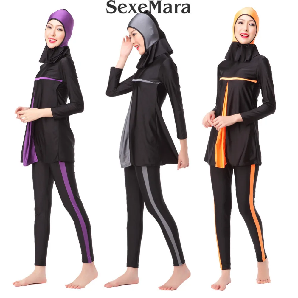 2019 Full-cover Modest Muslim swimwear Islamic Women Patchwork Long-sleeve Arab Swimsuit Hijab BeachWear S-3XL
2019 Full-cover Modest Muslim swimwear Islamic Women Patchwork Long-sleeve Arab Swimsuit Hijab BeachWear S-3XL