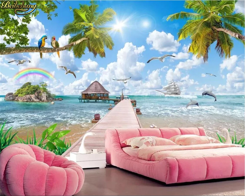 beibehang Custom wallpaper mural Maldives seascape landscape painting coconut sofa living room TV background wall 3d wallpaper
beibehang Custom wallpaper mural Maldives seascape landscape painting coconut sofa living room TV background wall 3d wallpaper