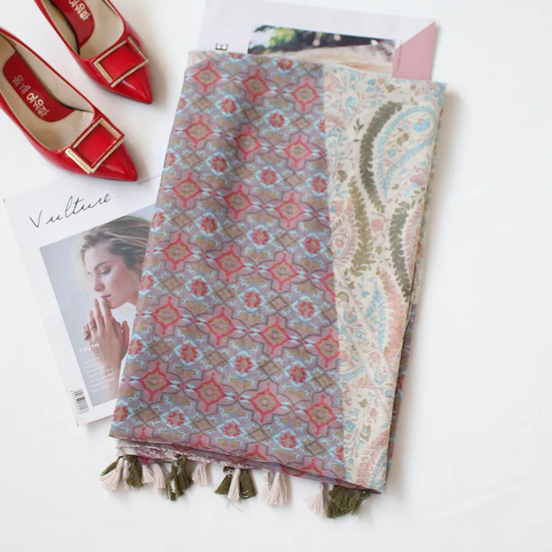 Spring Fashion Vintage Flower Leaf Print Tassel Scarf Floral Women Shawls Wraps Hijab Muffler Wholesale Free Shipping
Spring Fashion Vintage Flower Leaf Print Tassel Scarf Floral Women Shawls Wraps Hijab Muffler Wholesale Free Shipping