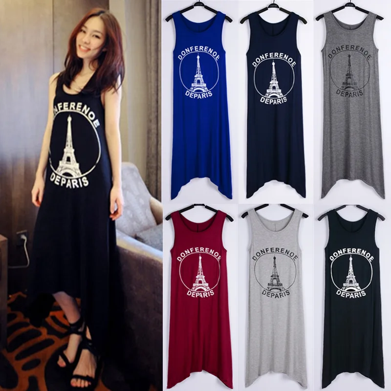 DANJEANER Casual Sleeveless Cotton Long Dress Women Summer Fashion Tower Printed Irregular Dress 6 Colors Slim Beach Maxi Dress
DANJEANER Casual Sleeveless Cotton Long Dress Women Summer Fashion Tower Printed Irregular Dress 6 Colors Slim Beach Maxi Dress