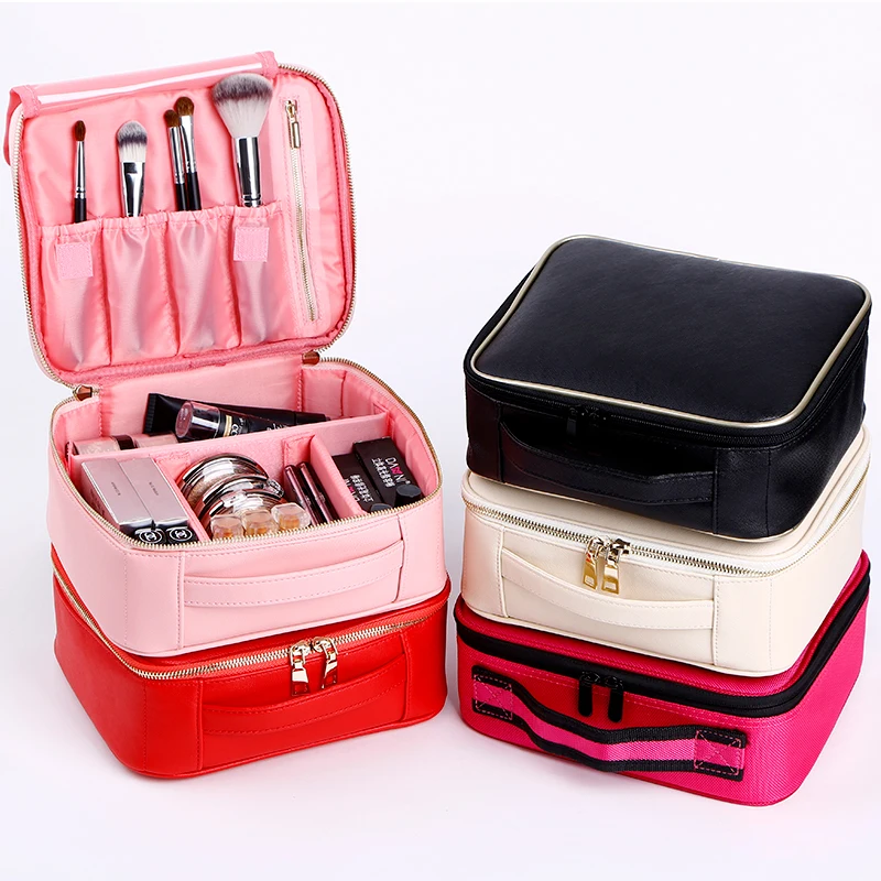 New Professional Makeup Bag Women Cosmetic Case High Quality Female Korean Pu Leather Makeup Box Large Capacity Travel Wash Bags
New Professional Makeup Bag Women Cosmetic Case High Quality Female Korean Pu Leather Makeup Box Large Capacity Travel Wash Bags