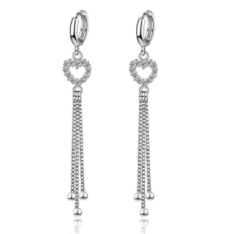 MEYRROYU New 925 Sterling Silver Heart-Shaped Jewelry Luxury Tassel Long Earrings Cz Zircon Womens Jewelry Earrings Gift
MEYRROYU New 925 Sterling Silver Heart-Shaped Jewelry Luxury Tassel Long Earrings Cz Zircon Womens Jewelry Earrings Gift