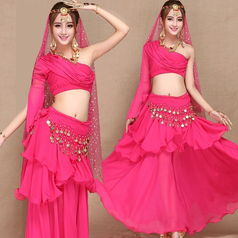 Bellydance 5pcs (top+skirt+belt+veil+ Headwear) 5 Colors New Sexy Belly Dance Costume Set Bollywood Indian Costumes Wear
Bellydance 5pcs (top+skirt+belt+veil+ Headwear) 5 Colors New Sexy Belly Dance Costume Set Bollywood Indian Costumes Wear