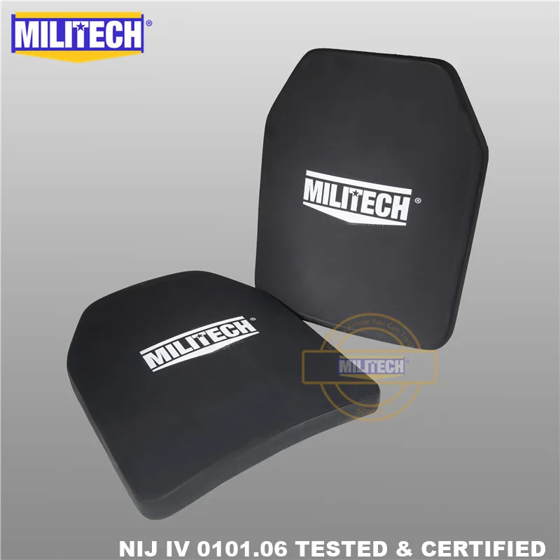

Ballistic Plate Bulletproof Panel NIJ level 4 IV Alumina & PE Stand Alone Two PCS 10x12 Inches Light Weight Body Armor--Militech