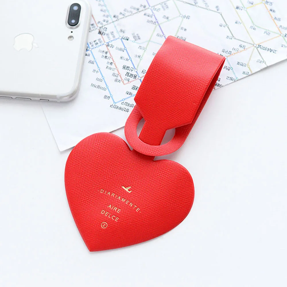Travel Accessorie Simple Love Heart Fashion Design Leather ID Address Holder Baggage Boarding Portable Label Luggage Tag
Travel Accessorie Simple Love Heart Fashion Design Leather ID Address Holder Baggage Boarding Portable Label Luggage Tag