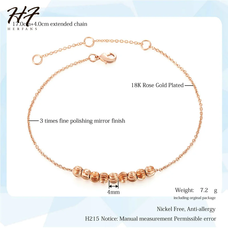 HERFANS Top Qualtiy Rose Gold Color Smiple Metal Charms Chain Jewelry for Women HotSale H215 | Украшения и аксессуары