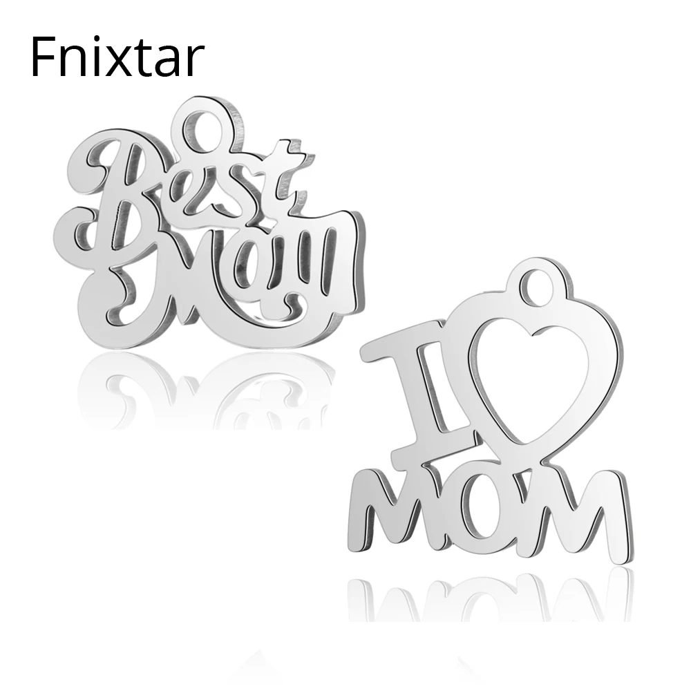 Fnixtar 316L Stainless Steel Mom Heart Letter Metal Pendant for Jewelry Making Bracelet DIY Handmade Accessories Gift 20pcs/lot
Fnixtar 316L Stainless Steel Mom Heart Letter Metal Pendant for Jewelry Making Bracelet DIY Handmade Accessories Gift 20pcs/lot