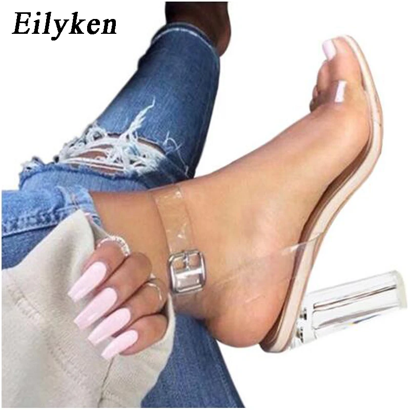 Eilyken Women Sandals Ankle Strap Perspex High Heels PVC Clear Crystal Concise Classic Buckle Strap High Quality Shoes size35-42
Eilyken Women Sandals Ankle Strap Perspex High Heels PVC Clear Crystal Concise Classic Buckle Strap High Quality Shoes size35-42