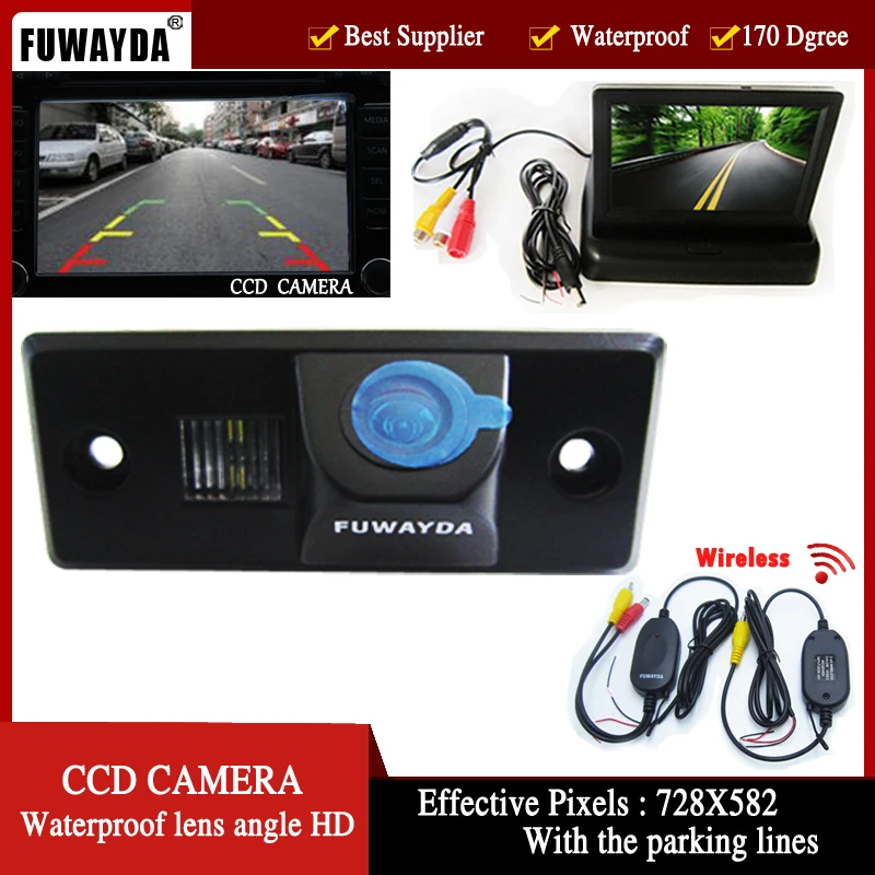 FUWAYDA Wrieless CCD HD Car Rear View Camera for PORSCHE CAYENNE VW SKODA FABIA TIGUAN TOUAREG with 4.3 Inch foldable Monitor
FUWAYDA Wrieless CCD HD Car Rear View Camera for PORSCHE CAYENNE VW SKODA FABIA TIGUAN TOUAREG with 4.3 Inch foldable Monitor