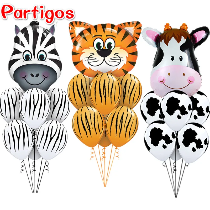 Large Animal Tiger Zebra Cow Head Air Helium Balloon Birthday Animal Zoo Theme Party Tiger Stripe latex Globos Decoration Balaos
Large Animal Tiger Zebra Cow Head Air Helium Balloon Birthday Animal Zoo Theme Party Tiger Stripe latex Globos Decoration Balaos