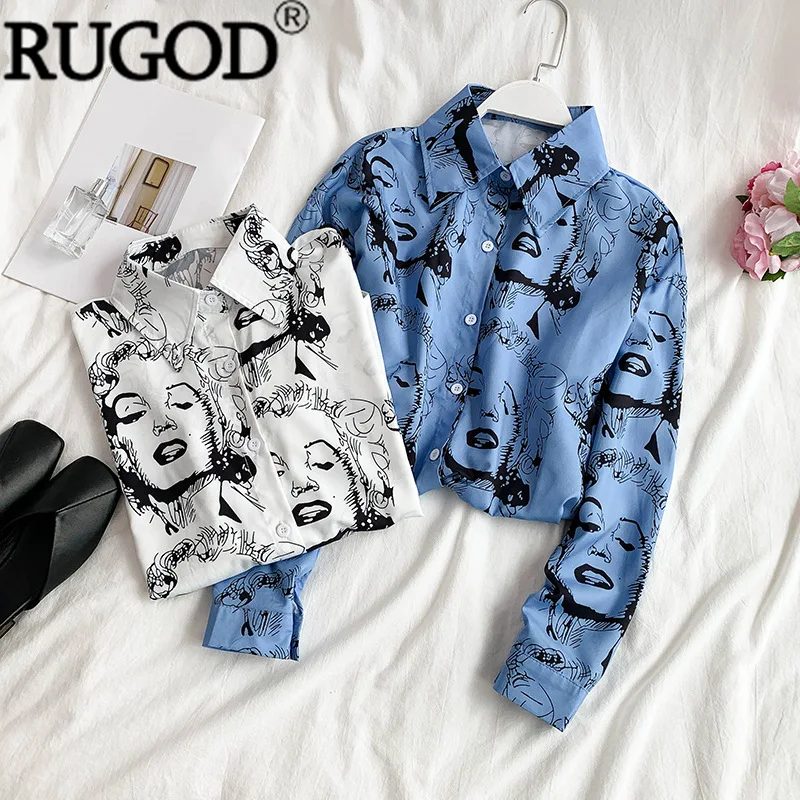 Женская блузка RUGOD, с принтом Мэрилин Монро, однобортная, для офиса, кимоно, 2019
Женская блузка RUGOD, с принтом Мэрилин Монро, однобортная, для офиса, кимоно, 2019