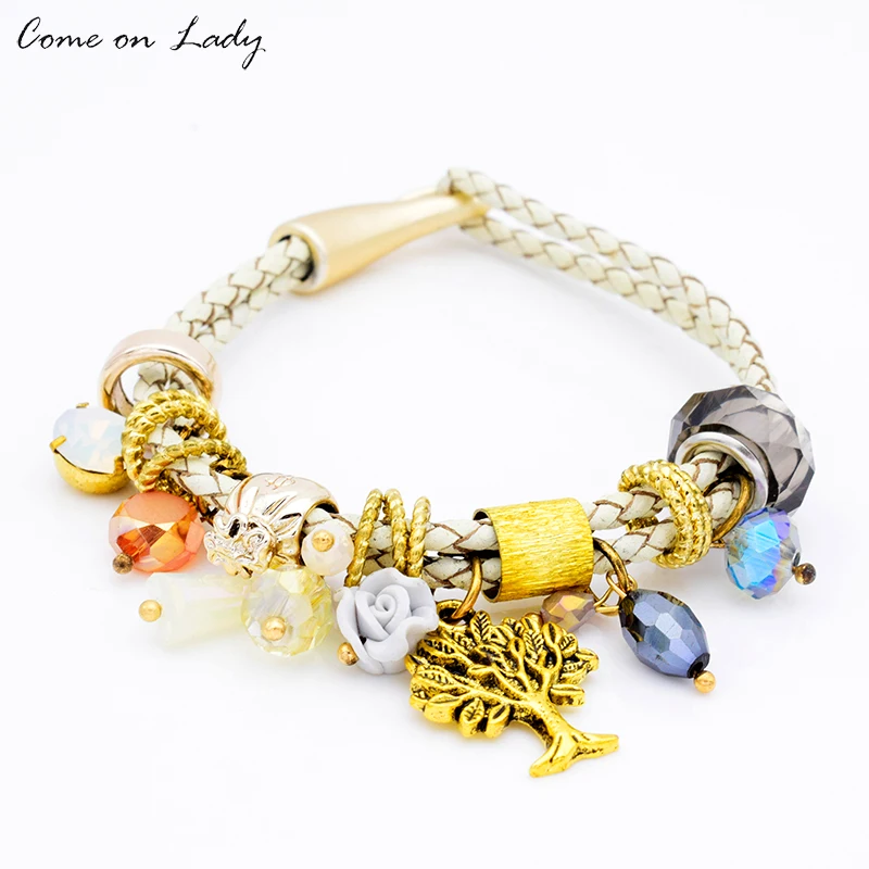 4 Color Handmade Tree Of Life Flower Flower Multi-Element Crystal Ceramic Leather Rope Chain Hangling Pendants Bracelets Br180
4 Color Handmade Tree Of Life Flower Flower Multi-Element Crystal Ceramic Leather Rope Chain Hangling Pendants Bracelets Br180