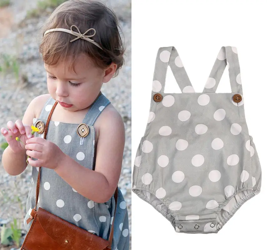 Infant Baby Girls Romper Gray Dot Cotton Jumpsuit Kids Baby Girl Jumpsuit Summer Sunsuit Child Girls Rompers 0-18M
Infant Baby Girls Romper Gray Dot Cotton Jumpsuit Kids Baby Girl Jumpsuit Summer Sunsuit Child Girls Rompers 0-18M