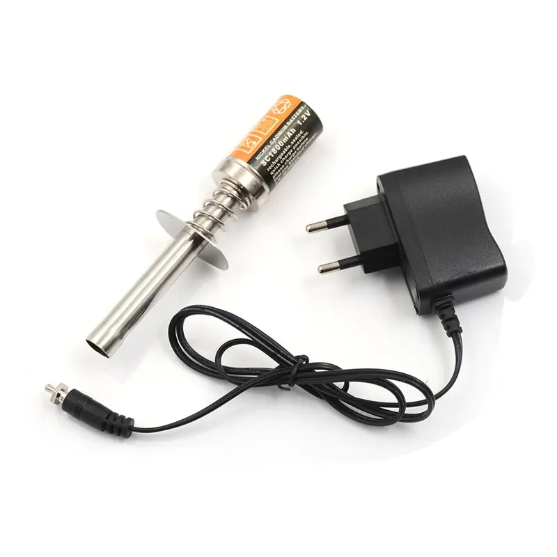 RC Nitro 1.2 V 1800MAH RECHARGEABLE GLOW PLUG starter Igniter AC Charger for Gas Nitro Engine Power
RC Nitro 1.2 V 1800MAH RECHARGEABLE GLOW PLUG starter Igniter AC Charger for Gas Nitro Engine Power