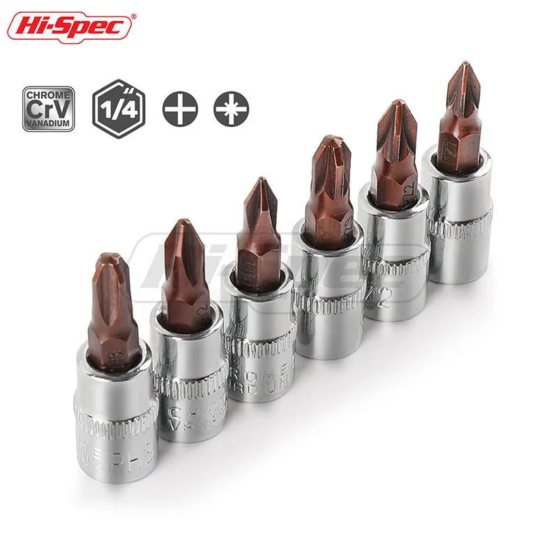 Hi Spec 6 шт. Набор шестигранных головок шестигранный ключ адаптер шлицевая головка