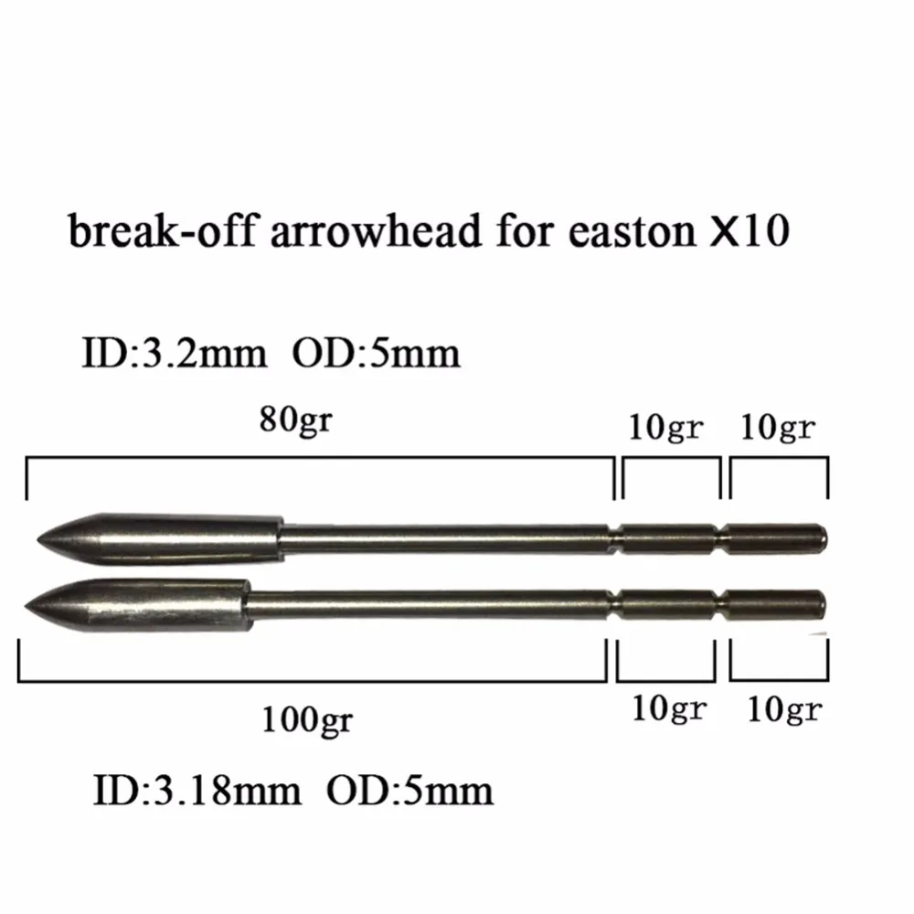 6/12pc DIy 120gr break-off Arrowhead ID4.25mm ID 3.2mm ID3.18mm for Easton carbon arrow Target point Field Tips broadheads
6/12pc DIy 120gr break-off Arrowhead ID4.25mm ID 3.2mm ID3.18mm for Easton carbon arrow Target point Field Tips broadheads