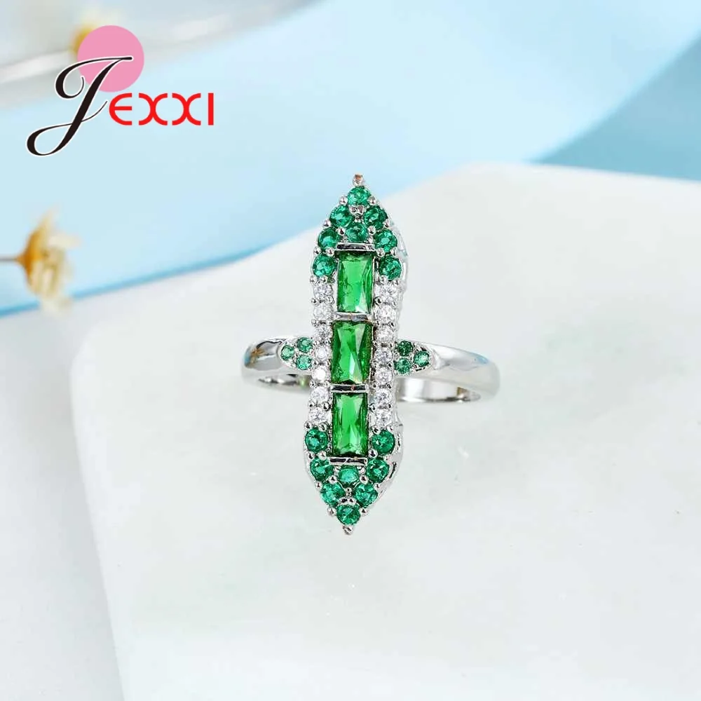 Silver-Color Elegant Jewelry Cubic Zirconia Shiny Crystal 6-10 Size Green Crystal 925 Sterling Silver
Silver-Color Elegant Jewelry Cubic Zirconia Shiny Crystal 6-10 Size Green Crystal 925 Sterling Silver