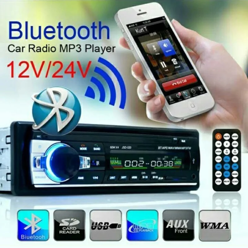 Новый 12 в Bluetooth Стерео FM радио MP3 аудио плеер 5 зарядное устройство USB & SD/AUX/APE/FLAC