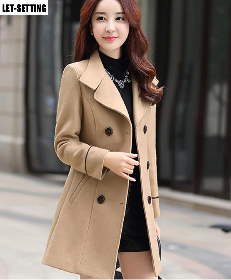 Korean simple and fashionable dignified atmospheric woolen coat autumn winter blend warm long thin waist slim fit outerwear
Korean simple and fashionable dignified atmospheric woolen coat autumn winter blend warm long thin waist slim fit outerwear