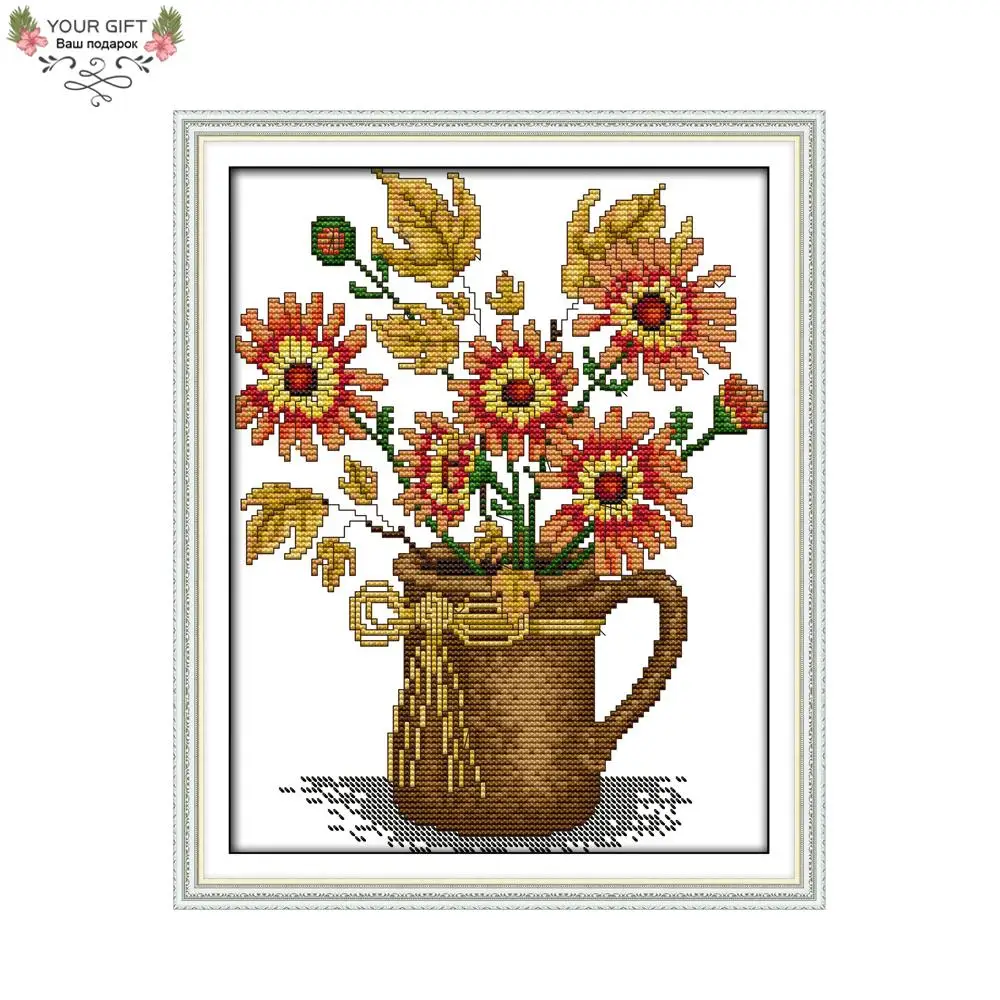 Joy Sunday H400 14CT 11CT штампованный и Счетный домашний декор Осенняя ваза цветы вышивка крестиком
Joy Sunday H400 14CT 11CT штампованный и Счетный домашний декор Осенняя ваза цветы вышивка крестиком