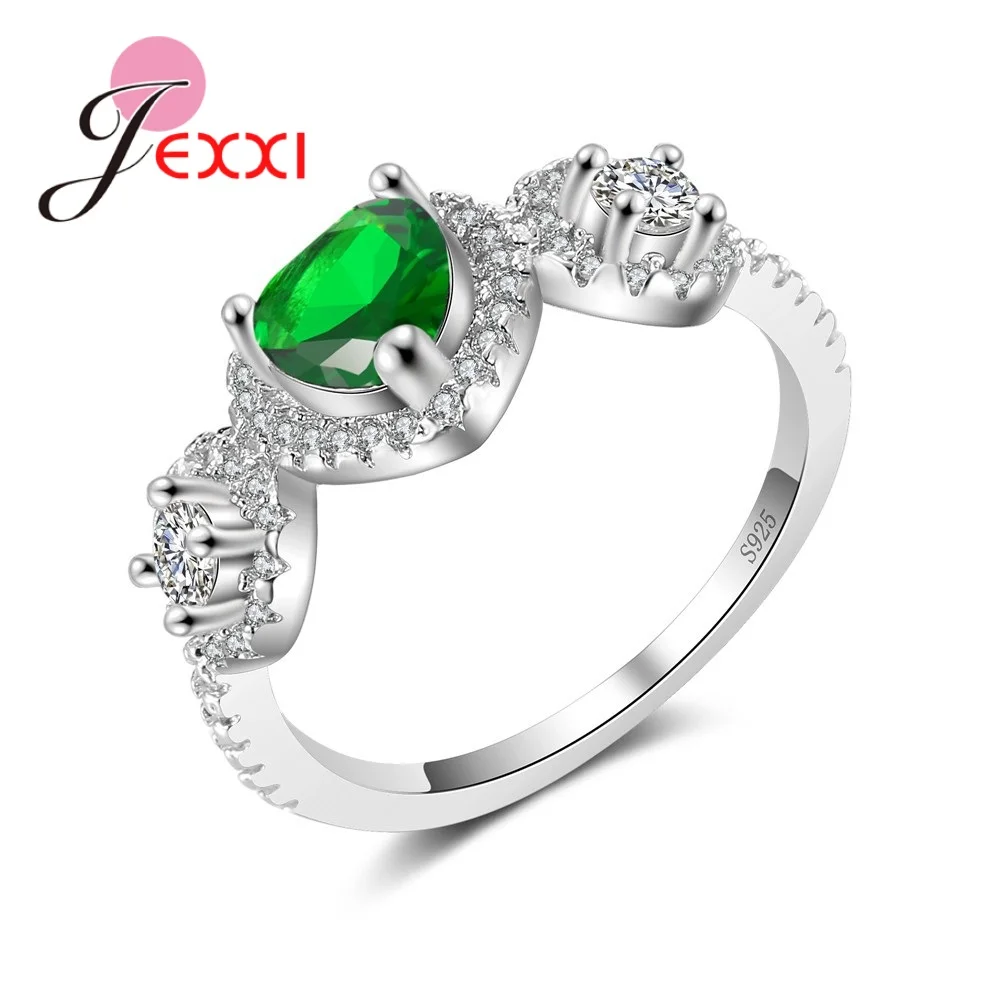 Romantic Women Green Heart Crystal 925 Sterling Silver Rings With Cubic Zircon Fashion Female Wedding Ring Bands Jewelry
Romantic Women Green Heart Crystal 925 Sterling Silver Rings With Cubic Zircon Fashion Female Wedding Ring Bands Jewelry
