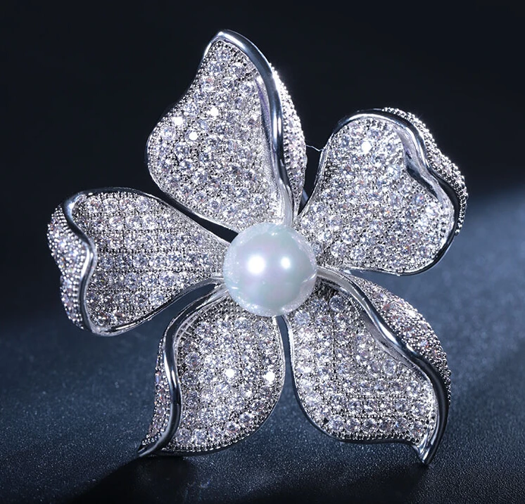 SINZRY Luxury jewelry accessory white Color cubic zircon solid flower pearl brooch pin women scarves buckle
SINZRY Luxury jewelry accessory white Color cubic zircon solid flower pearl brooch pin women scarves buckle