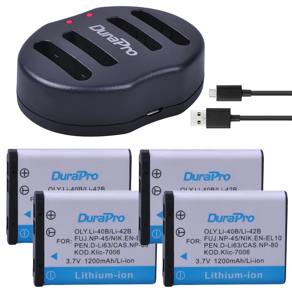4pcs Li-40B LI-42B LI 40B 42B LI40B Batteries + USB Dual Charger for OLYMPUS Camera FE160 FE190 FE210 FE220 FE230 FE240 FE250
4pcs Li-40B LI-42B LI 40B 42B LI40B Batteries + USB Dual Charger for OLYMPUS Camera FE160 FE190 FE210 FE220 FE230 FE240 FE250