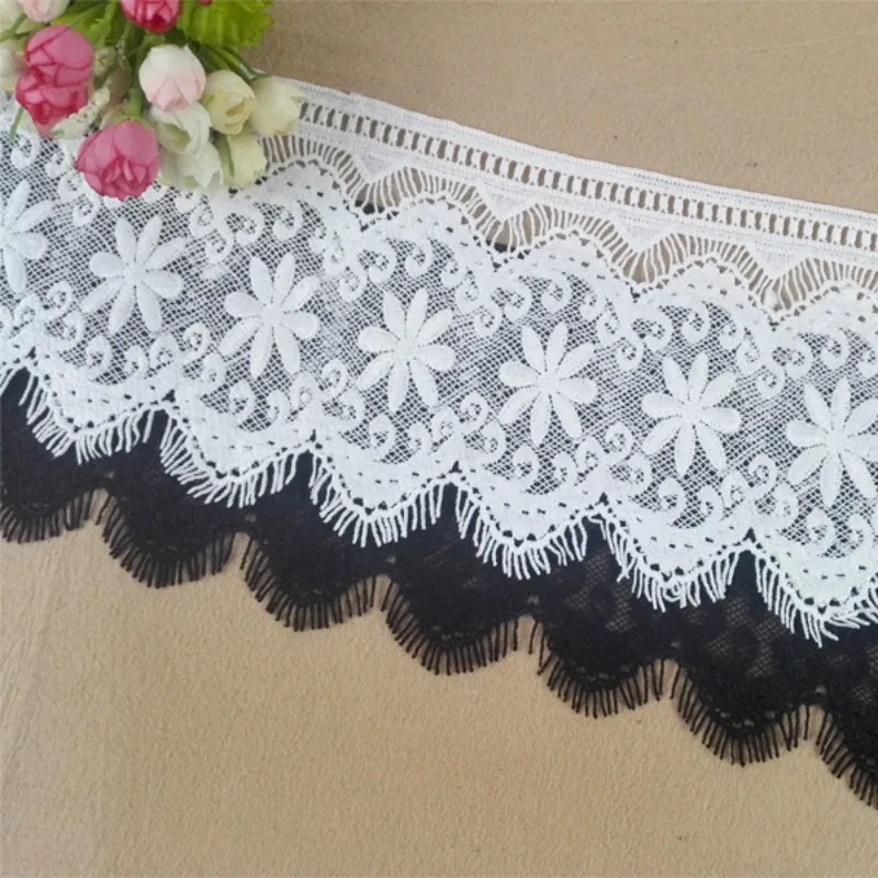 14-15cm wide Water soluble milk silk ribbon embrodiary lace trim fabric for DIY clothing, dress, skirts, luxury decoration
14-15cm wide Water soluble milk silk ribbon embrodiary lace trim fabric for DIY clothing, dress, skirts, luxury decoration