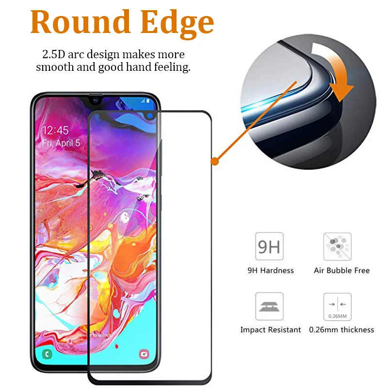 Защитное стекло для samsung galaxy a40 armor sansung galax a70 40a закаленное с отображением