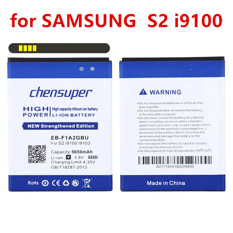

new chensuper 5650mAh EB-F1A2GBU Use for SAMSUNG Galaxy S2 Battery i9100g i9103 i9105 i9108 i9050 i9188 S II i9100 Battery 9100