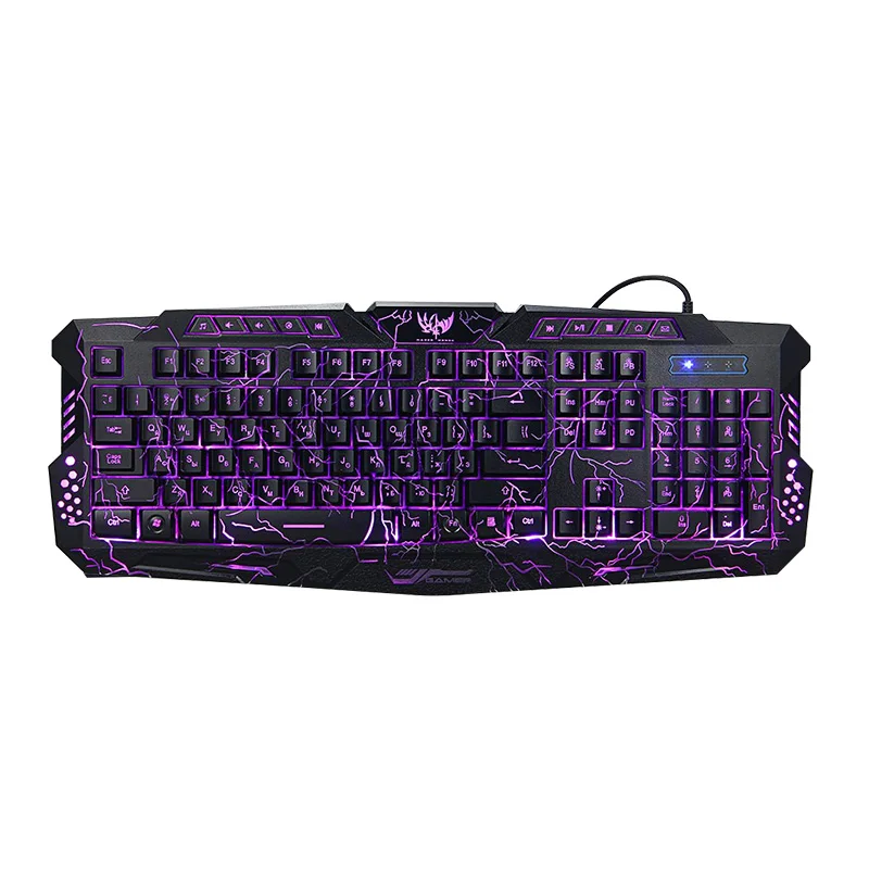 Свет Русский Игровой Клавиатуры 3 Цветов Подсветки Pro M200 Проводной USB Powered