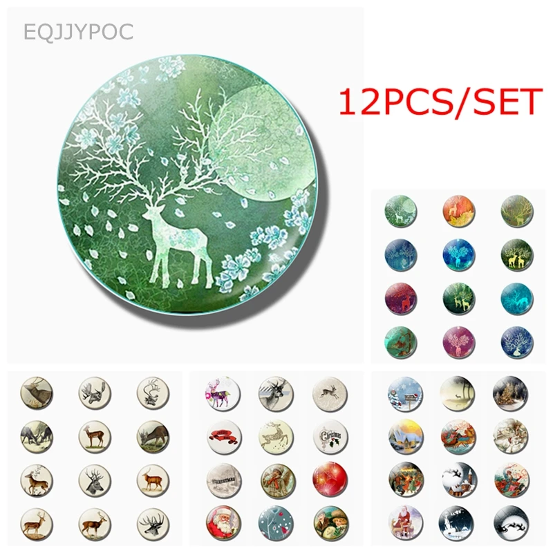 Deer Fridge Magnets Refrigerator Decor Magnetic Stickers Santa Claus and Elk Glass Cabochon Whiteboard Magnet Christmas Present
Deer Fridge Magnets Refrigerator Decor Magnetic Stickers Santa Claus and Elk Glass Cabochon Whiteboard Magnet Christmas Present