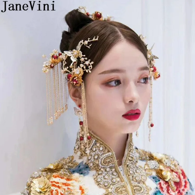 JaneVini Chinese Style Bridal Hair Pin Set Vintage Hair Sticks Jewelry Headdress Women Bride Hair Comb Clip Wedding Accessories
JaneVini Chinese Style Bridal Hair Pin Set Vintage Hair Sticks Jewelry Headdress Women Bride Hair Comb Clip Wedding Accessories