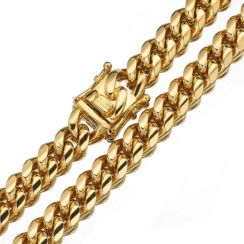 8/10mm Luxury Mens Gold Necklace Stainless Steel Charm Miami Chain Cuban Link Elegant Women Male Party Birthday Jewelry
8/10mm Luxury Mens Gold Necklace Stainless Steel Charm Miami Chain Cuban Link Elegant Women Male Party Birthday Jewelry