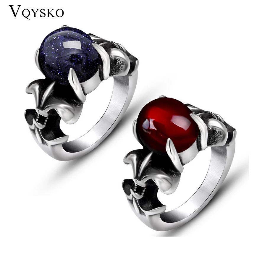 Retro men and women titanium steel ring with Claw Blue and Red Opal Gem hot selling jewelry accessoires rings for gift
Retro men and women titanium steel ring with Claw Blue and Red Opal Gem hot selling jewelry accessoires rings for gift
