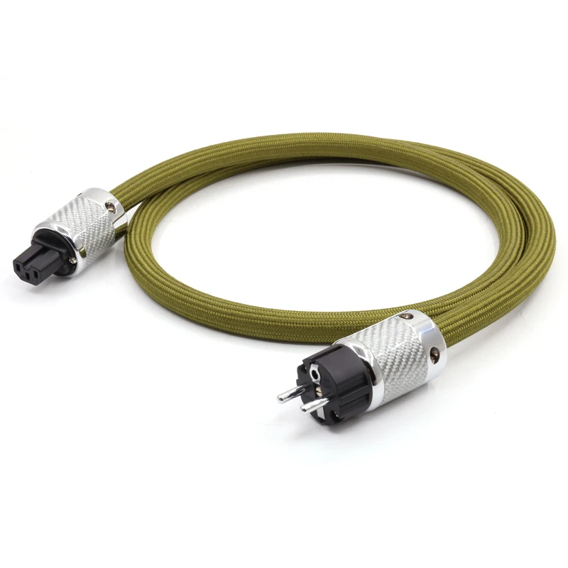 1 Piece HI-End 8N OCC copper silver plated schuko power cable with carbon fiber connector plug
1 Piece HI-End 8N OCC copper silver plated schuko power cable with carbon fiber connector plug