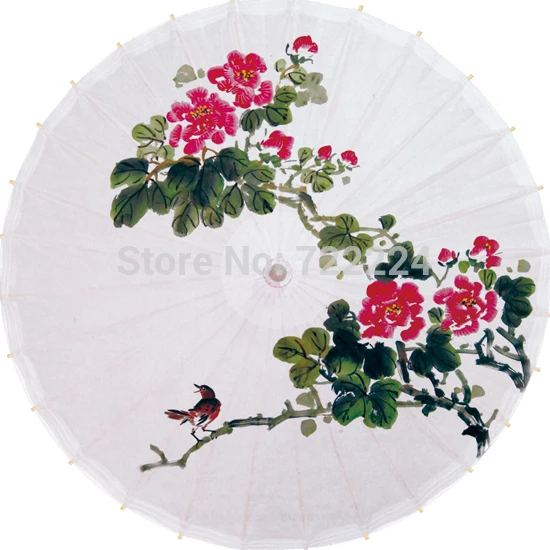 

Free shipping Dia 50cm chinease traditional oiled paper umbrella with peony drawing as decoration gift dace props collection