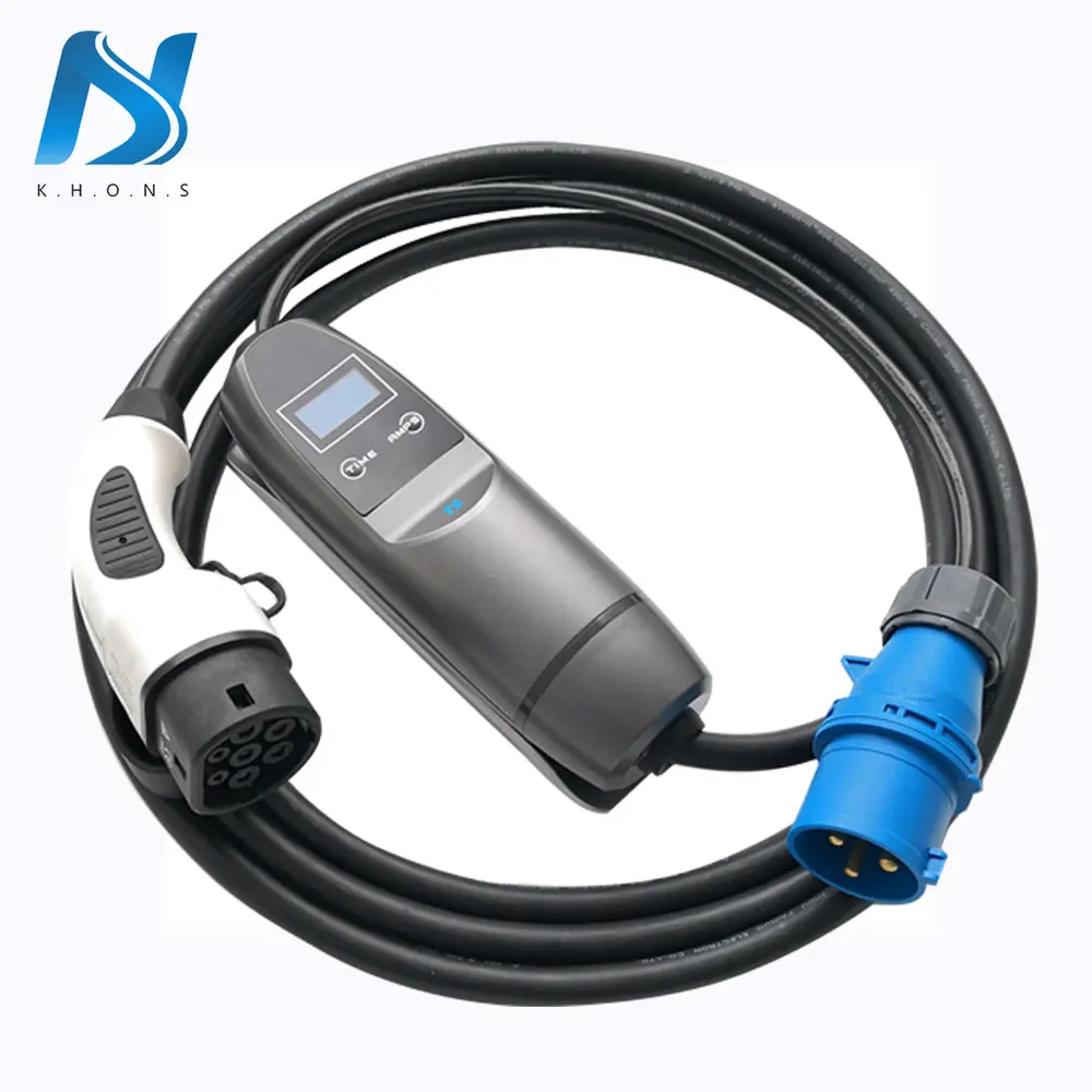 K.H.O.N.S EVSE Type 2 Electric Vehicle Car Portable EV Charger With Blue CEE Plug 16A Adjustable 16ft Cable Charging Connector
K.H.O.N.S EVSE Type 2 Electric Vehicle Car Portable EV Charger With Blue CEE Plug 16A Adjustable 16ft Cable Charging Connector