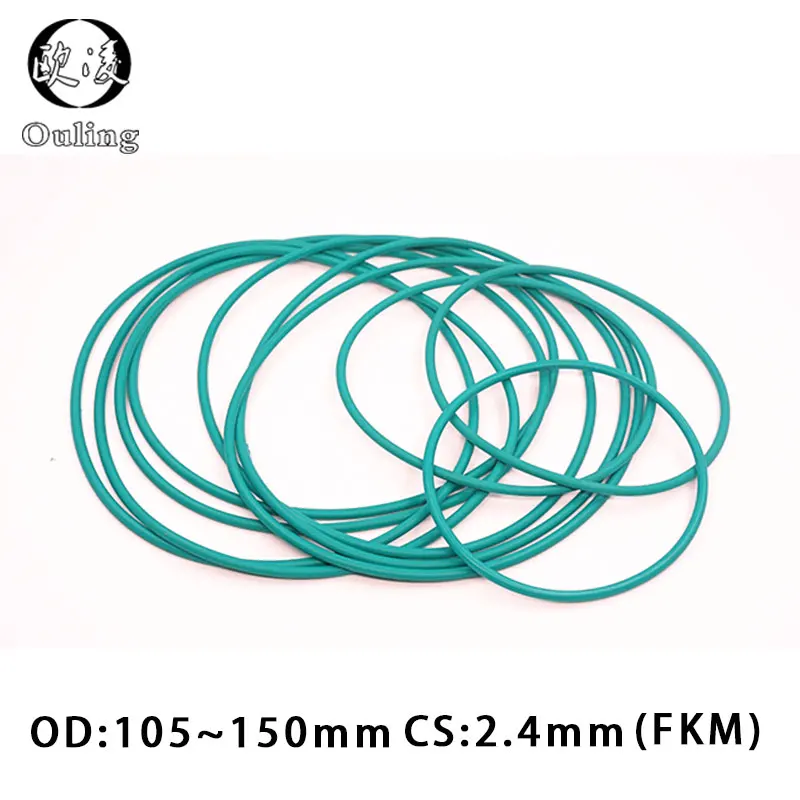 Rubber Ring Green FKM Oring Seal 2.5mm Thickness OD105/110/115/120/125/130/135/140/145/150mm fkm Rubber ORing Fuel Gasket Washer 
Rubber Ring Green FKM Oring Seal 2.5mm Thickness OD105/110/115/120/125/130/135/140/145/150mm fkm Rubber ORing Fuel Gasket Washer