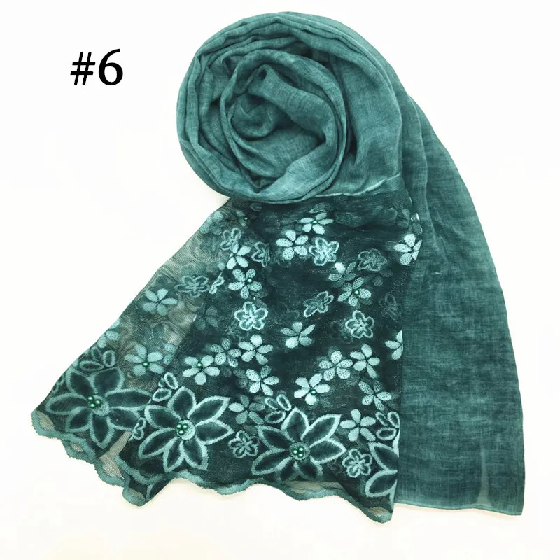 Plain Cotton Long Shawl One side Lace Floral Edges Muslim Hijabs Scarf With Pearl Decor Islamic Women Headscarf Turban 75*180cm
Plain Cotton Long Shawl One side Lace Floral Edges Muslim Hijabs Scarf With Pearl Decor Islamic Women Headscarf Turban 75*180cm