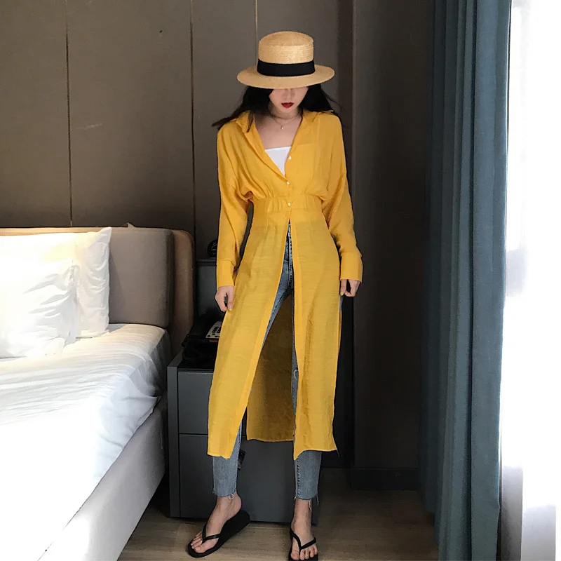 Long Shirt For Women Batwing Sleeve Tunic High Waist Split Summer Thin Blouse Tops Sale Fashion Sunproof Korean Clothing
Long Shirt For Women Batwing Sleeve Tunic High Waist Split Summer Thin Blouse Tops Sale Fashion Sunproof Korean Clothing