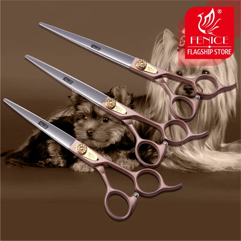 Fenice Japan 440c Rose gold Professional Pet brand dog Grooming scissors 7.0 7.5 8.0 inch sharp cutting straight shears
Fenice Japan 440c Rose gold Professional Pet brand dog Grooming scissors 7.0 7.5 8.0 inch sharp cutting straight shears
