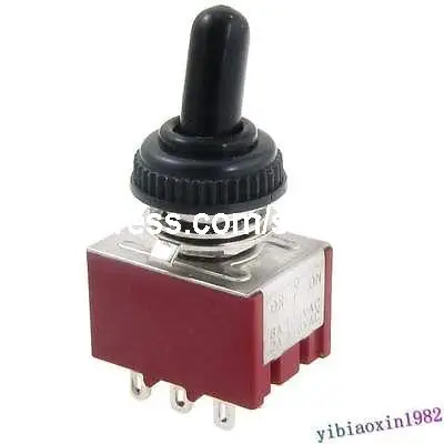 

AC 125V 6A 250V 2A ON/OFF/ON 3 Position 3PDT Toggle Switch with Waterproof