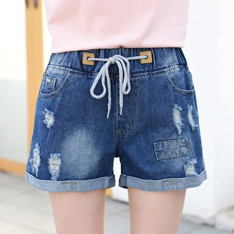 New 2021 Summer Women Ripped Hole Denim Short Feminino High Elastic Waist Fashion Casual Plus Size Sexy Short Jeans
New 2021 Summer Women Ripped Hole Denim Short Feminino High Elastic Waist Fashion Casual Plus Size Sexy Short Jeans